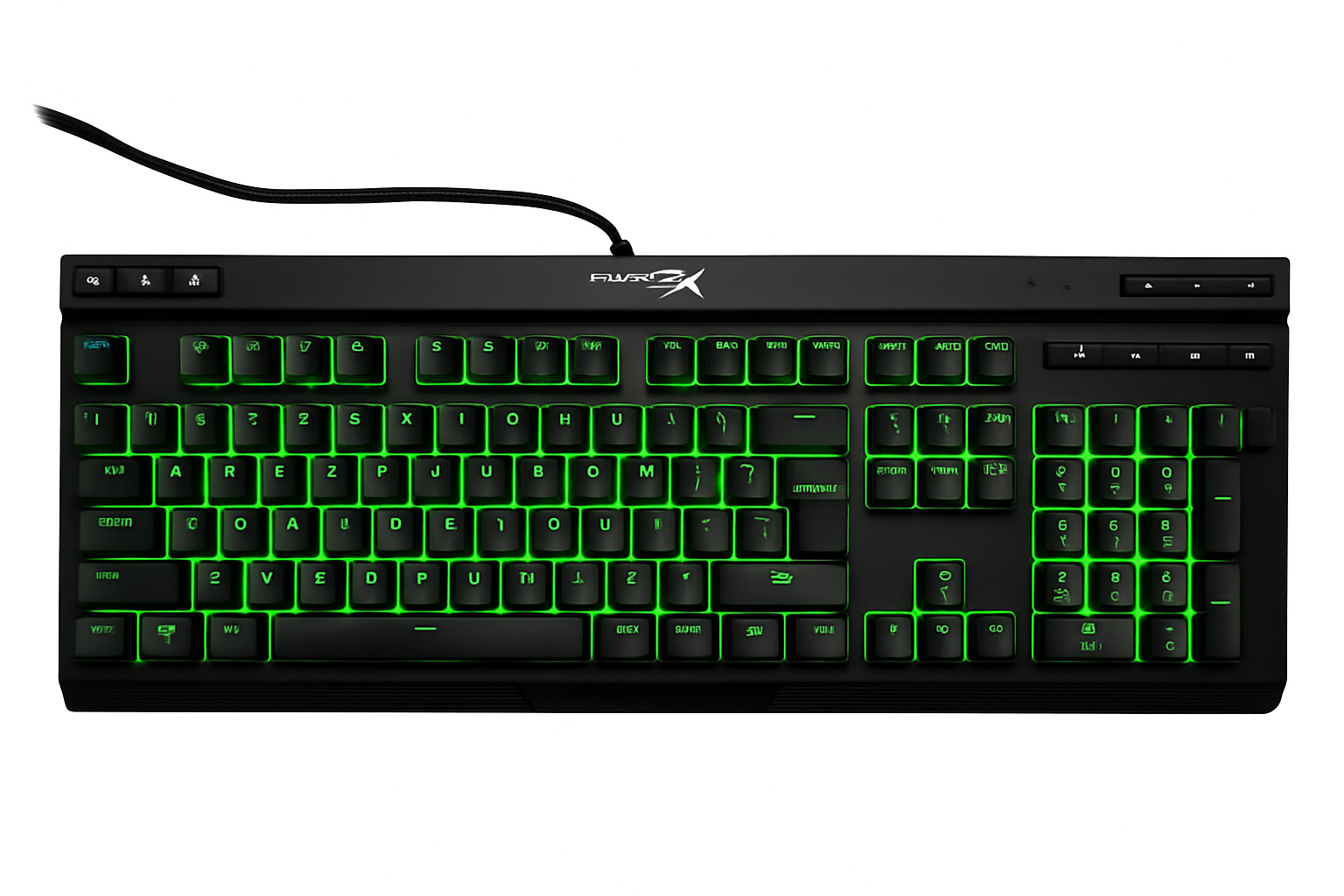 HyperX ALLOY CORE RGB PRO Gaming Keyboard - Bright Green RGB Lighting